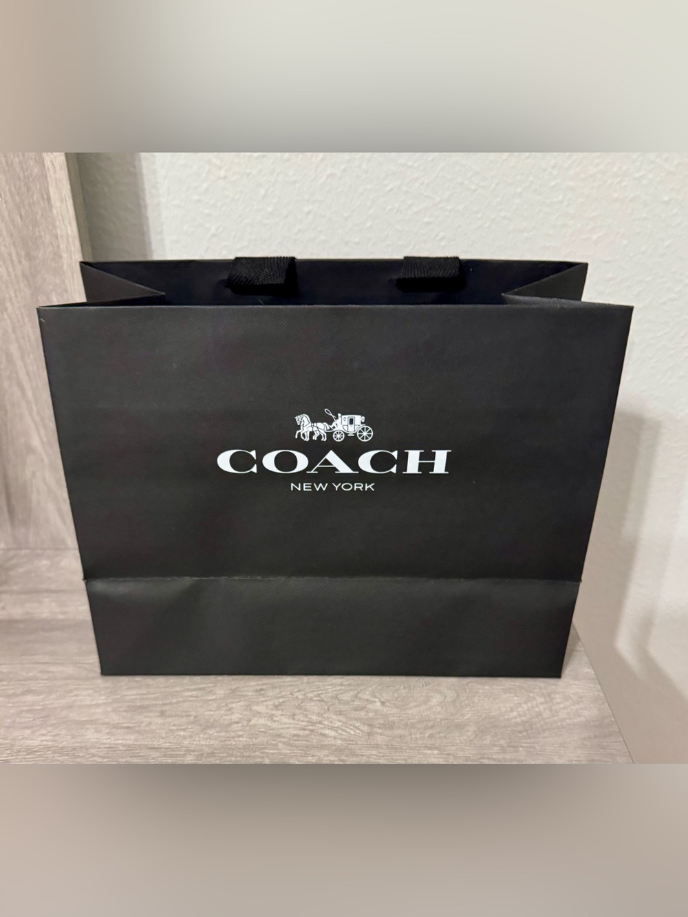 COACH Paper Shopping Bag Black 11”x 8.5”x5” Nwt